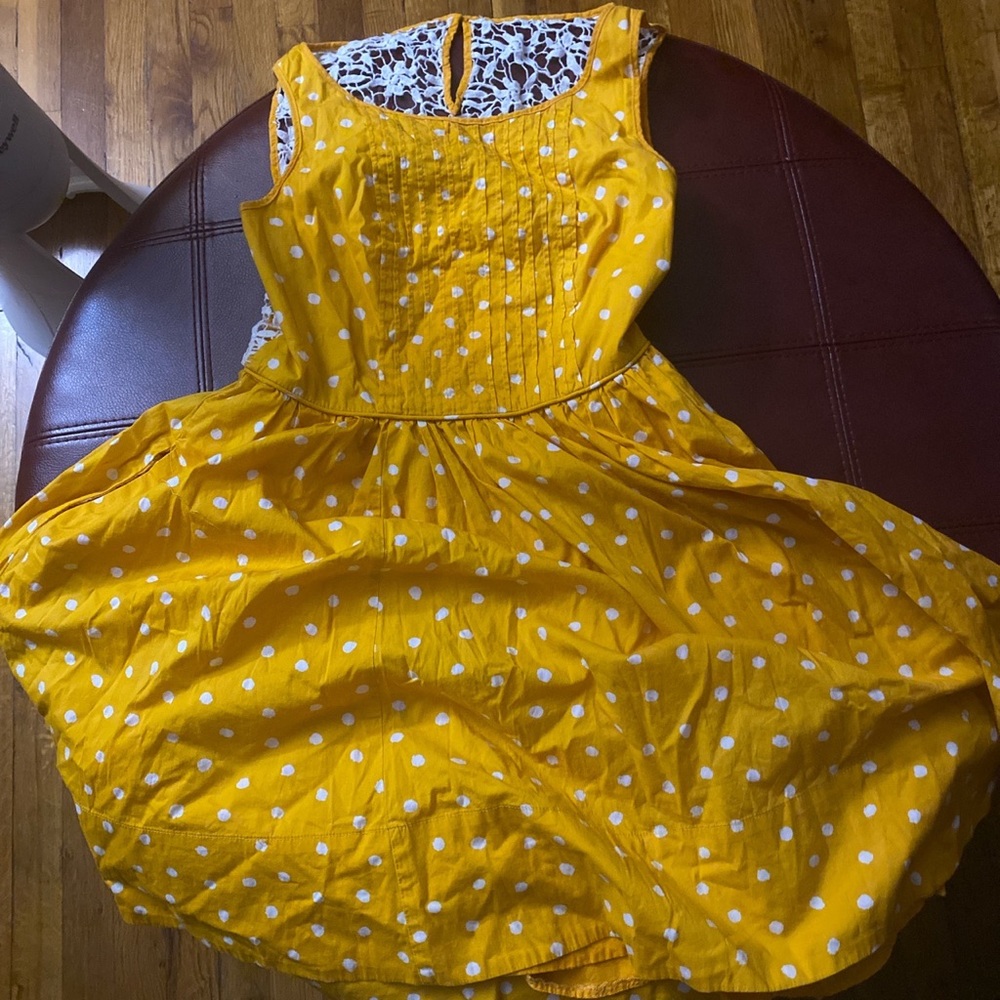 ANTHROPOLOGIE - 🏹 vintage MOULINETTE SOEURS marigold polka dot dress !